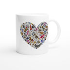 Heart Music - White 11oz Ceramic Mug White 11oz Mug Globally Fulfilled Love Music