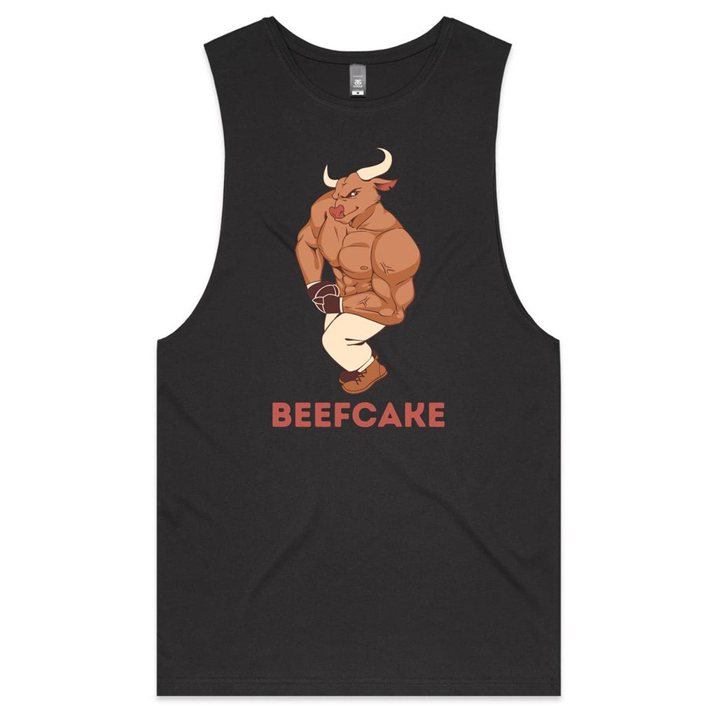 Beefcake - Tank Top Tee Coal Drop Arm Tank Top Fitness Printed In Australia