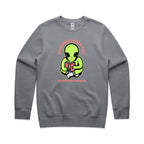 Reading Takes You To Another World, Alien - AS Colour Stencil Crew Sweatshirt Gravel Sweatshirt Printed In Australia Reading Sci Fi