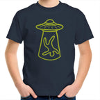 Alien Abduction - Kids Youth T-Shirt Navy Kids Youth T-shirt Printed In Australia Sci Fi
