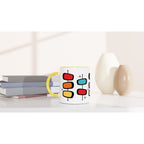 Retro Style - White 11oz Ceramic Mug with Colour Inside Colour 11oz Mug Globally Fulfilled Retro
