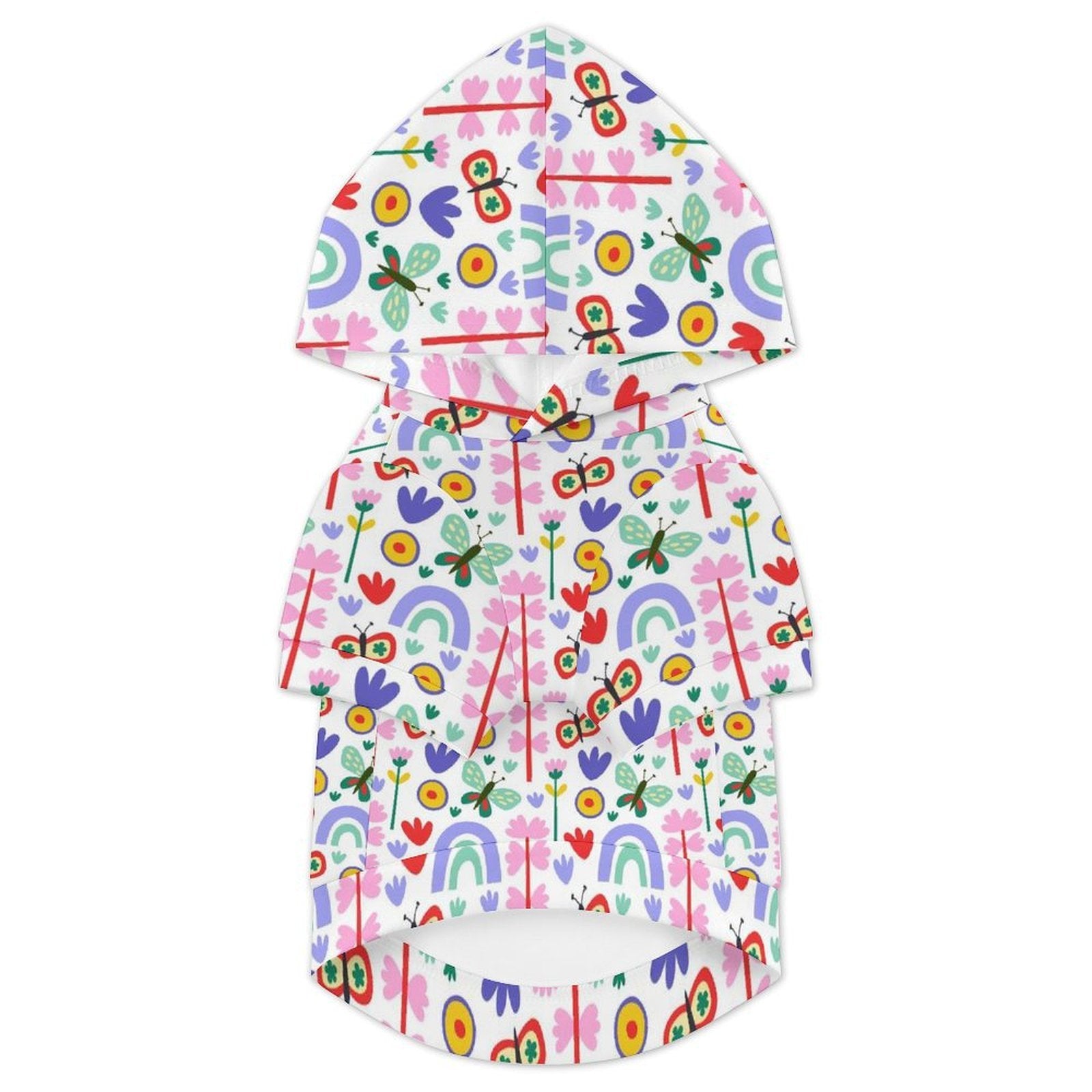 Rainbows And Butterflies Pet Hoodie (Small Size)