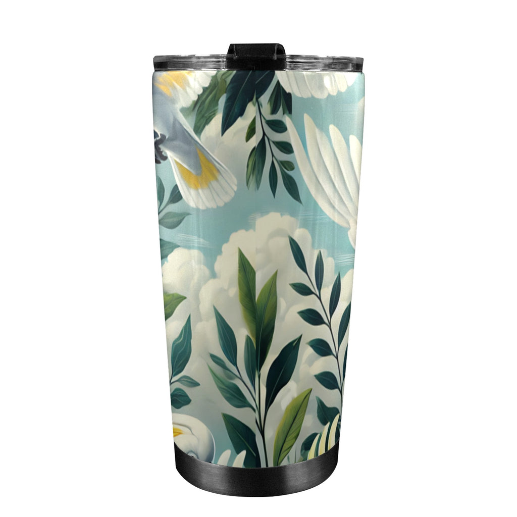 Cockatoo - 20oz Mobile Tumbler with Lid (Black Lock) 20oz Travel Mug animal Printed Offshore
