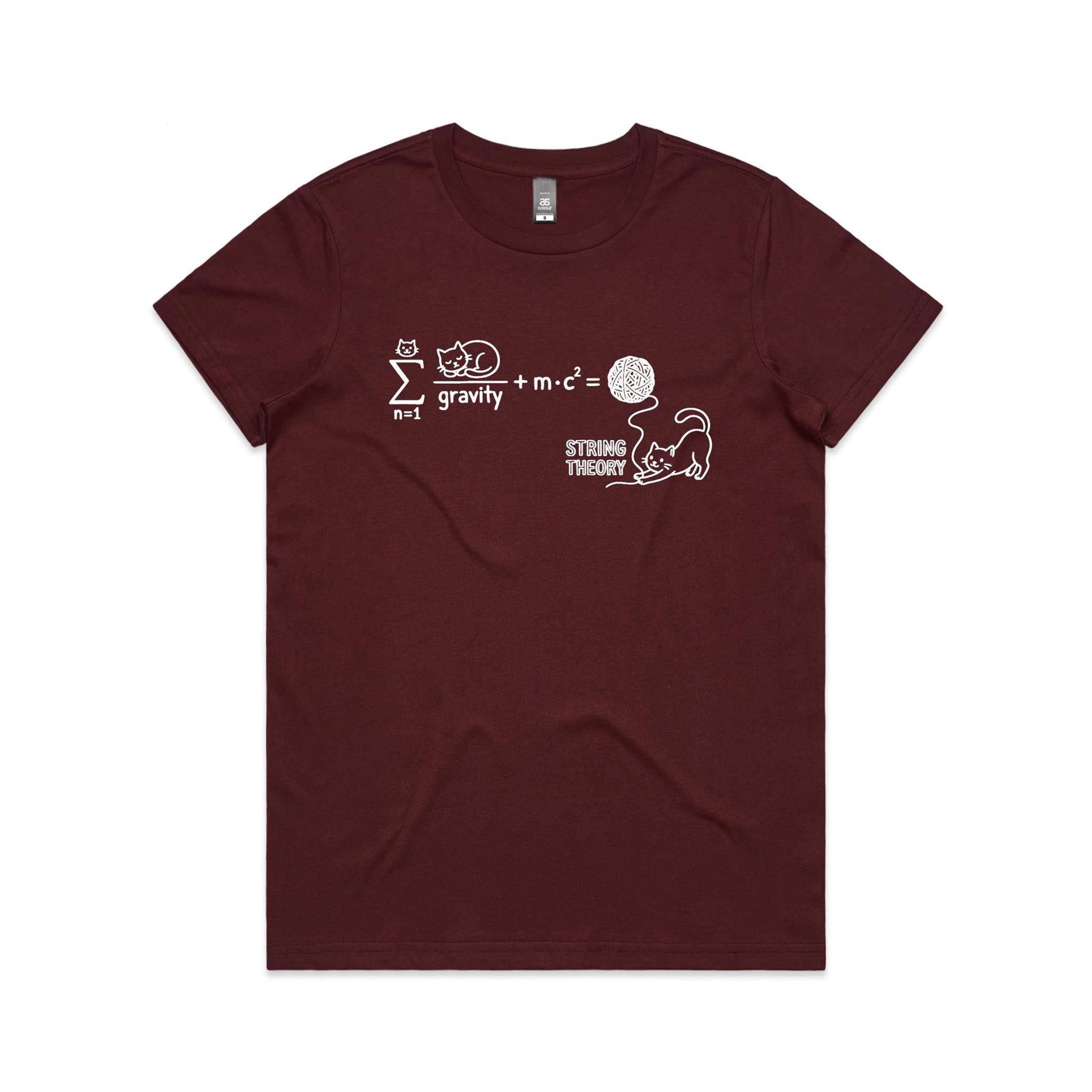 Cat String Theory Physics Women's AS Colour T-shirt