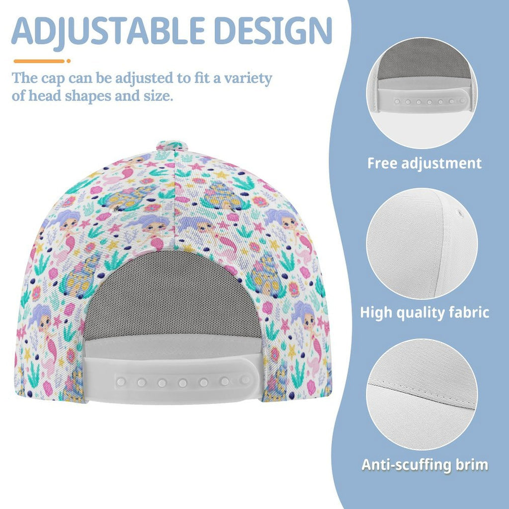 Mermaid World Kids Baseball Cap Kids Baseball Hat Printed Offshore