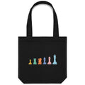 Chess Canvas Tote Bag Black One Size Tote Bag Printed In Australia