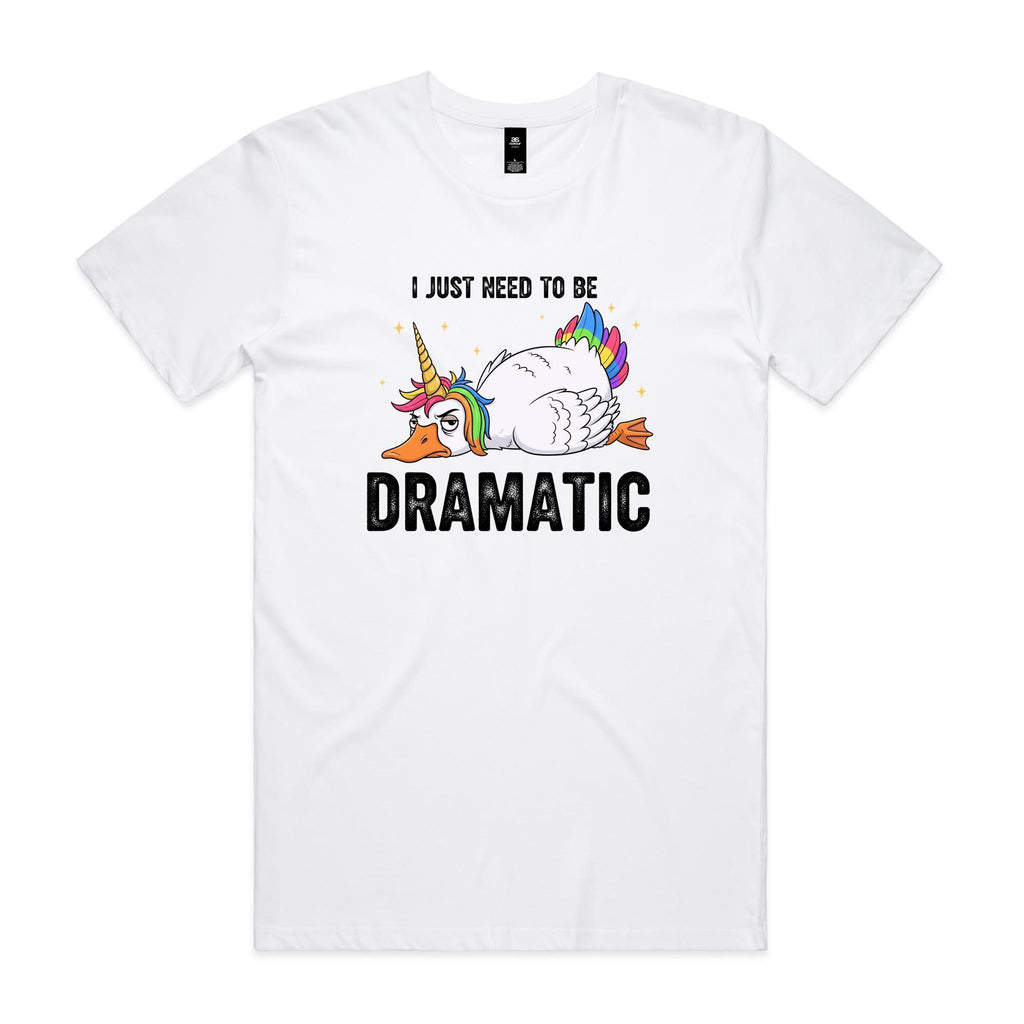Dramatic Unicorn Goose Men's AS Colour T-shirt White Mens T-shirt animal Printed In Australia