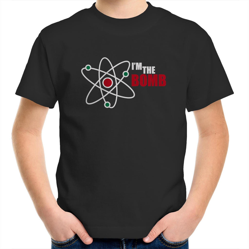 I'm The Bomb, Atom - Kids Youth T-Shirt Black Kids Youth T-shirt Printed In Australia Science
