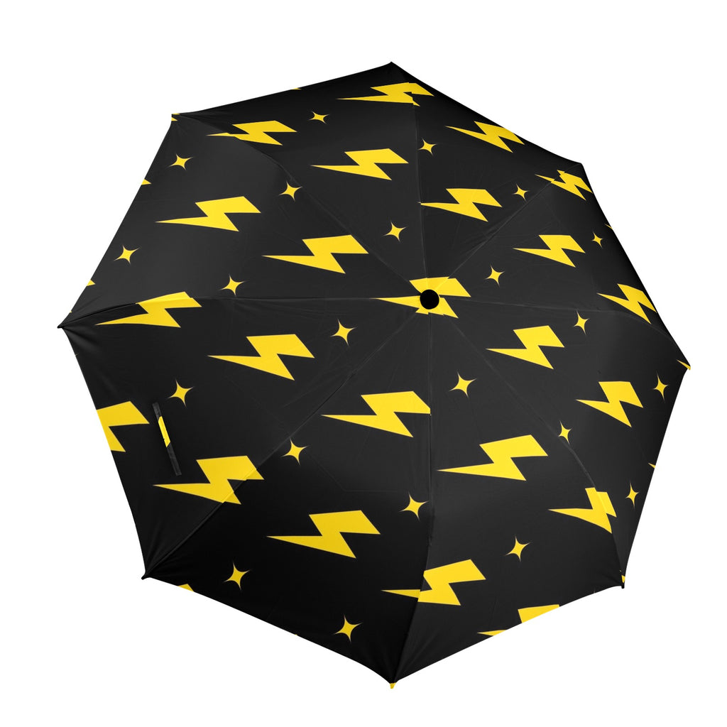 Yellow Lightning - Semi-Automatic Foldable Umbrella (Model U12) One Size Semi-Automatic Foldable Umbrella (U12)