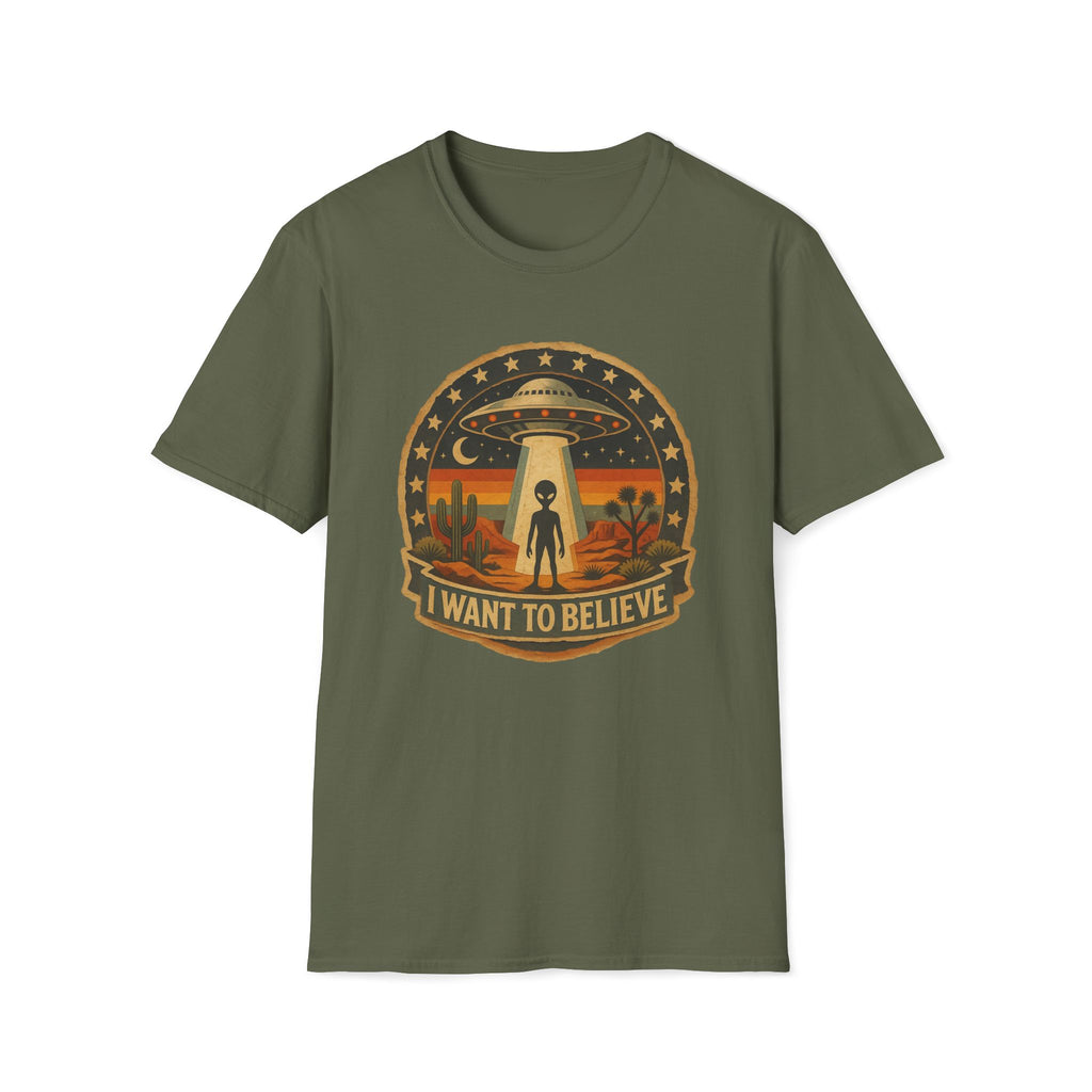 I Want To Believe UFO Alien Abduction Unisex T-Shirt Unisex Adult T-shirt Globally Fulfilled Sci Fi