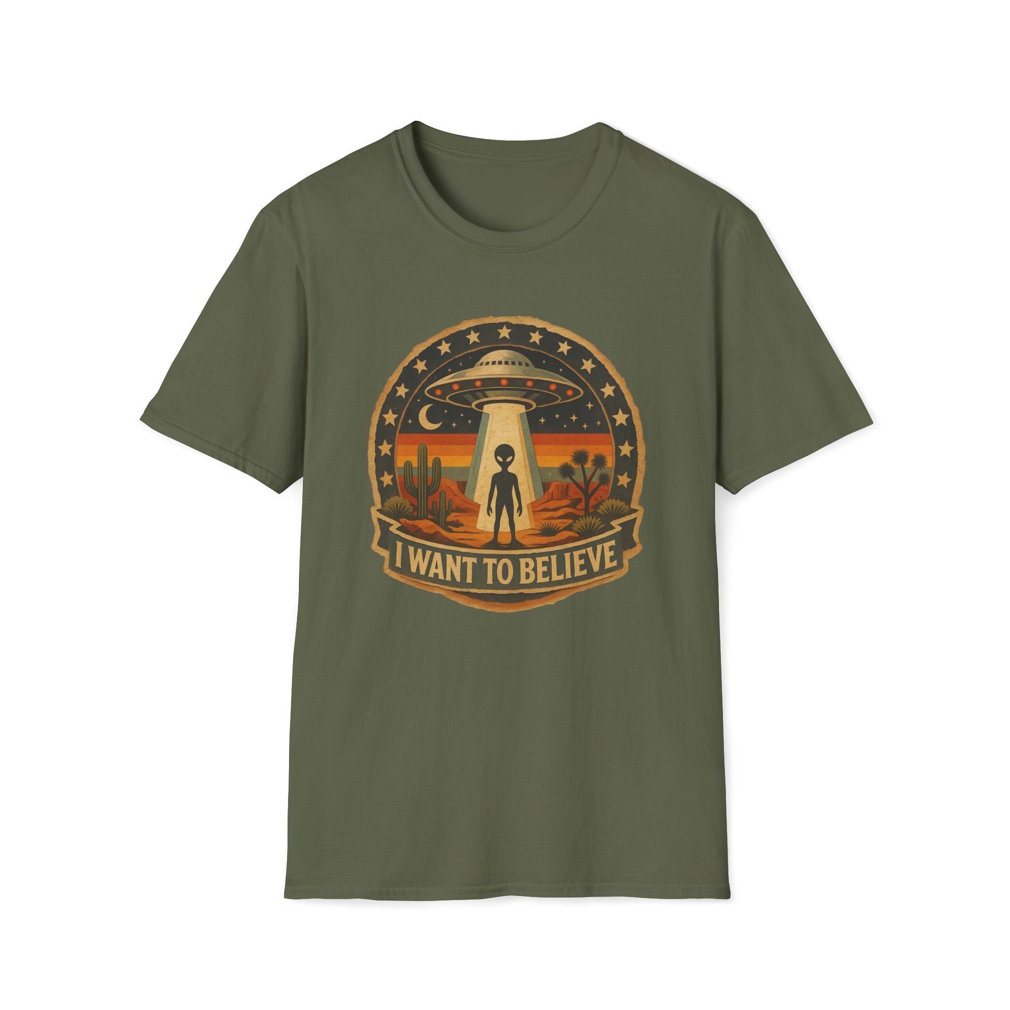 I Want To Believe UFO Alien Abduction Unisex T-Shirt Unisex Adult T-shirt Globally Fulfilled Sci Fi