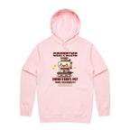 Caffeine Maintains My Sunny Personality - Mens Hoodie Pink Mens Hoodie Coffee Printed In Australia