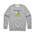 Snailing It AS Colour Stencil Crew Sweatshirt Unisex Grey Marle Sweatshirt animal Fitness Printed In Australia