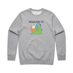 Snailing It - AS Colour Stencil Crew Grey Marle Sweatshirt animal Fitness Printed In Australia