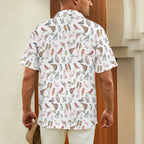 Birds Of A Feather Men's Short Sleeve Hawaiian Shirt Men's Hawaiian Shirt (New) animal Birds Printed Offshore