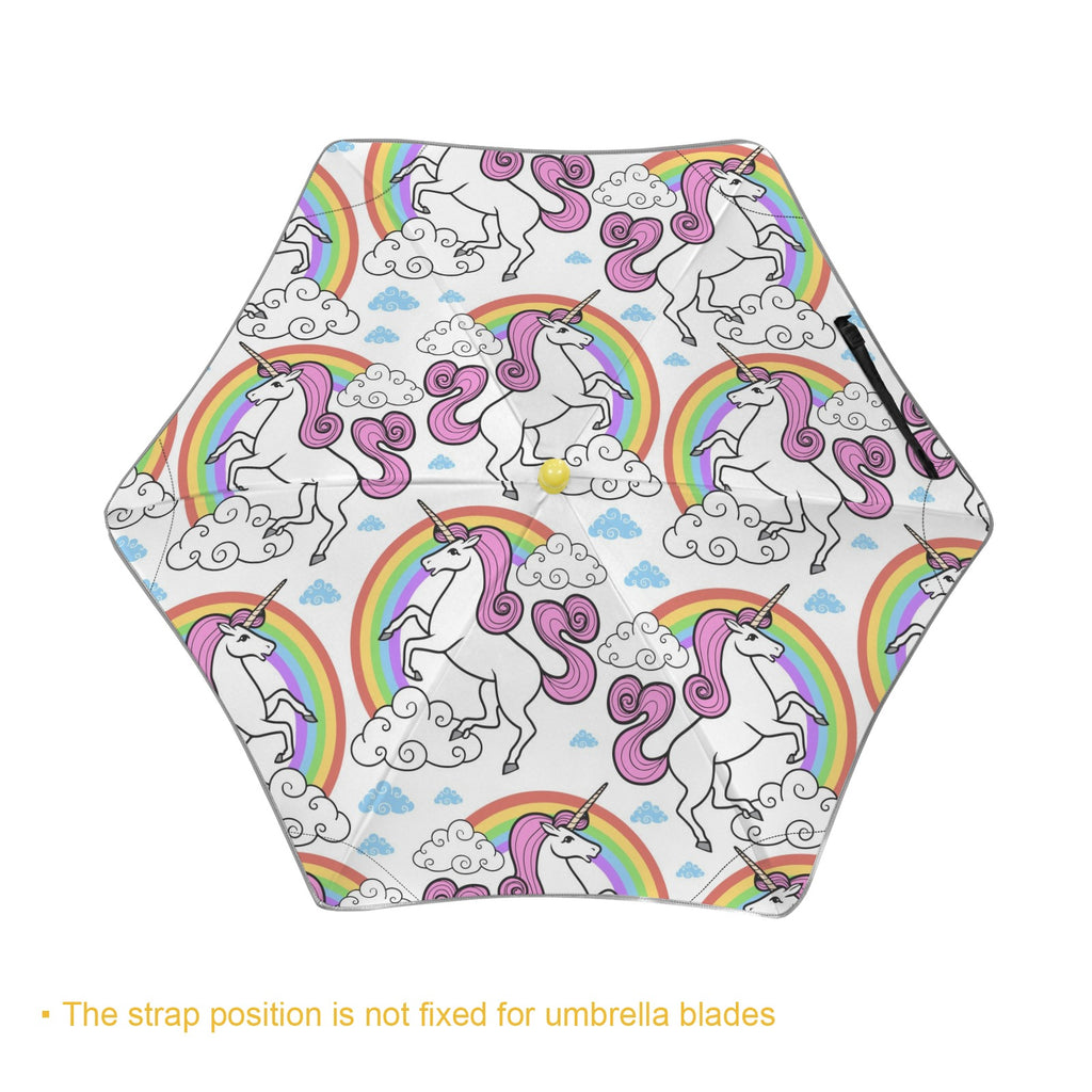 Cartoon Unicorn Rainbow Kids Safe Round Corner Umbrella Kids Safe Round Corner Umbrella animal Printed Offshore