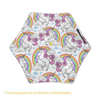 Cartoon Unicorn Rainbow Kids Safe Round Corner Umbrella Kids Safe Round Corner Umbrella animal Printed Offshore