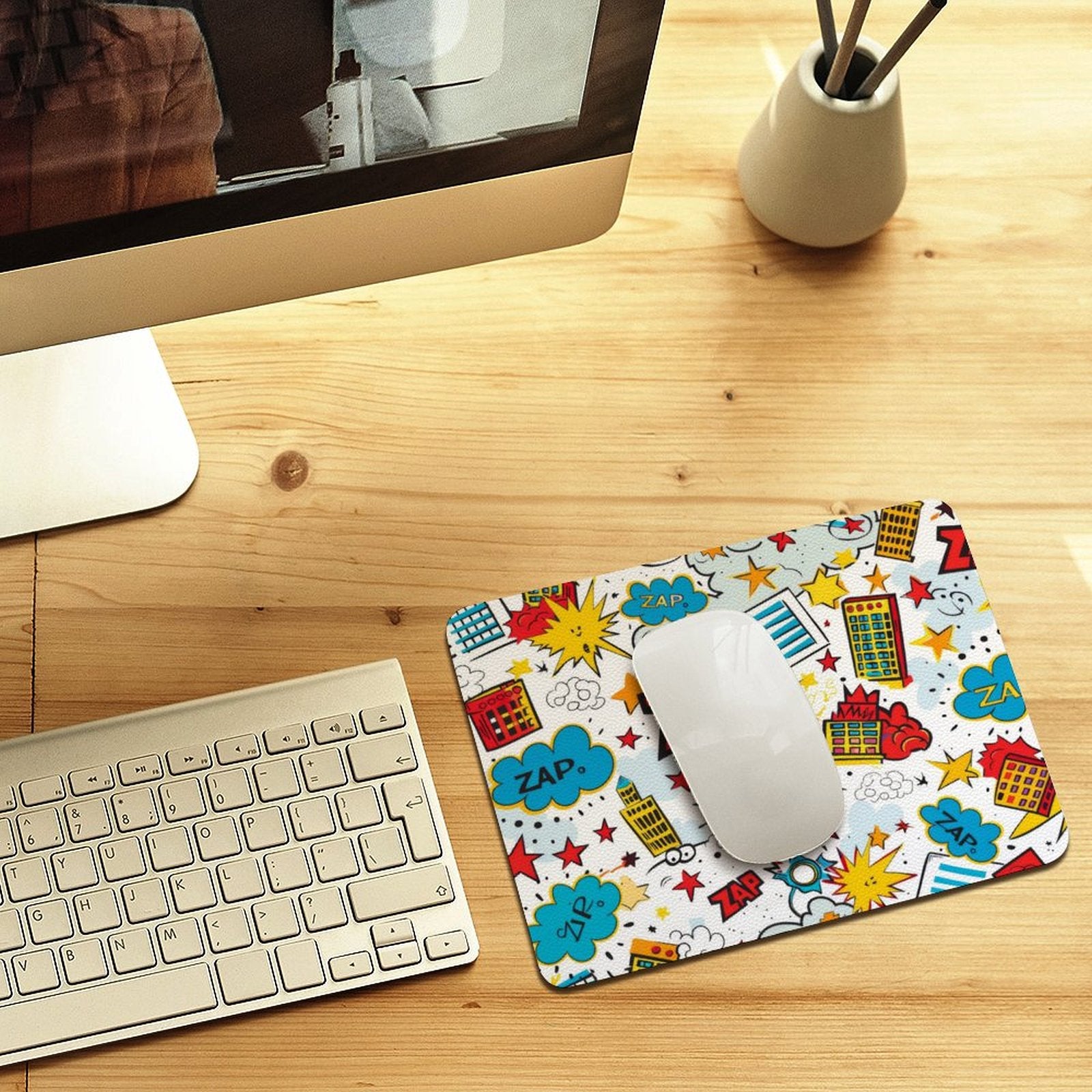 Comic Book Zap Leather Mouse Pad Leather Mouse Pad comic Printed Offshore