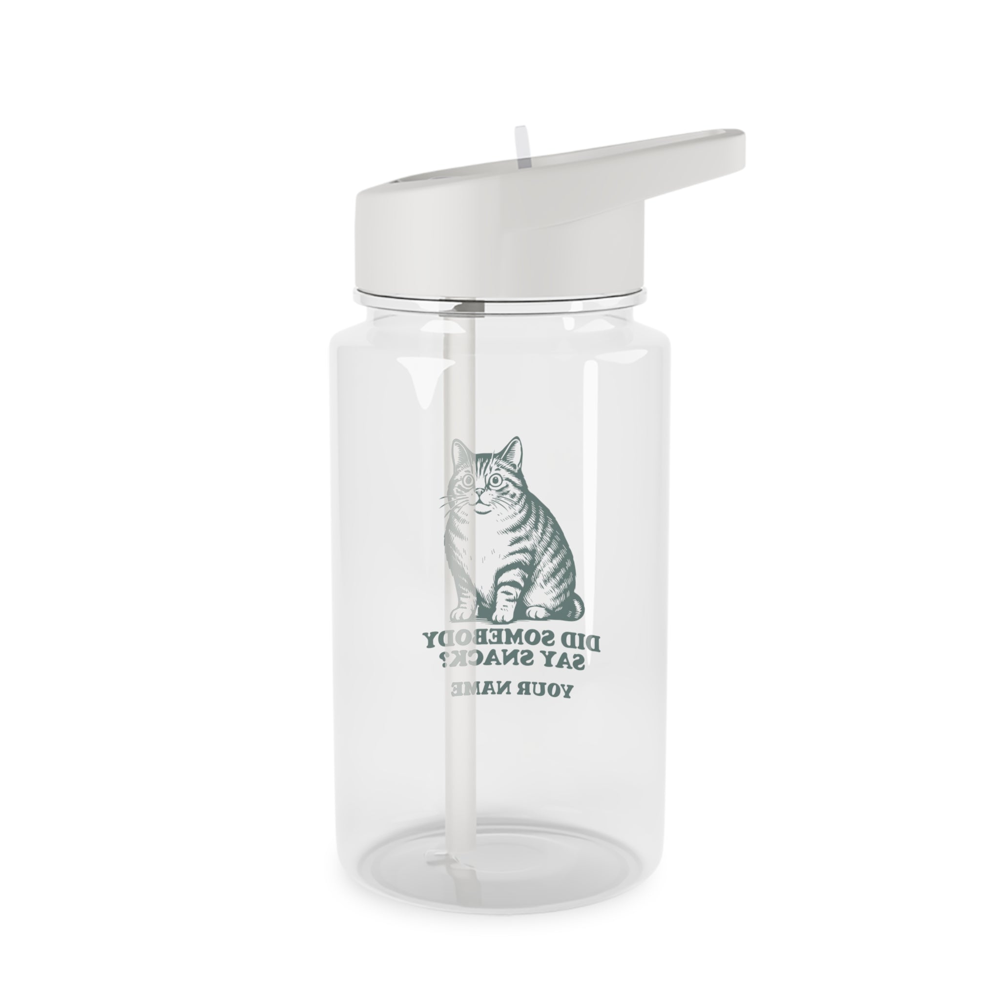 Personalised - Cat, Did Somebody Say Snack - Tritan Water Bottle