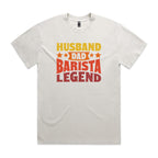 Husband, Dad, Barista, Legend AS Colour Heavy Faded Tee Unisex Faded bone Heavy Faded T-shirt Coffee Dad Printed In Australia