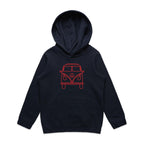 Beach Van - Kids Hoodie Navy Kids Hoodie Printed In Australia