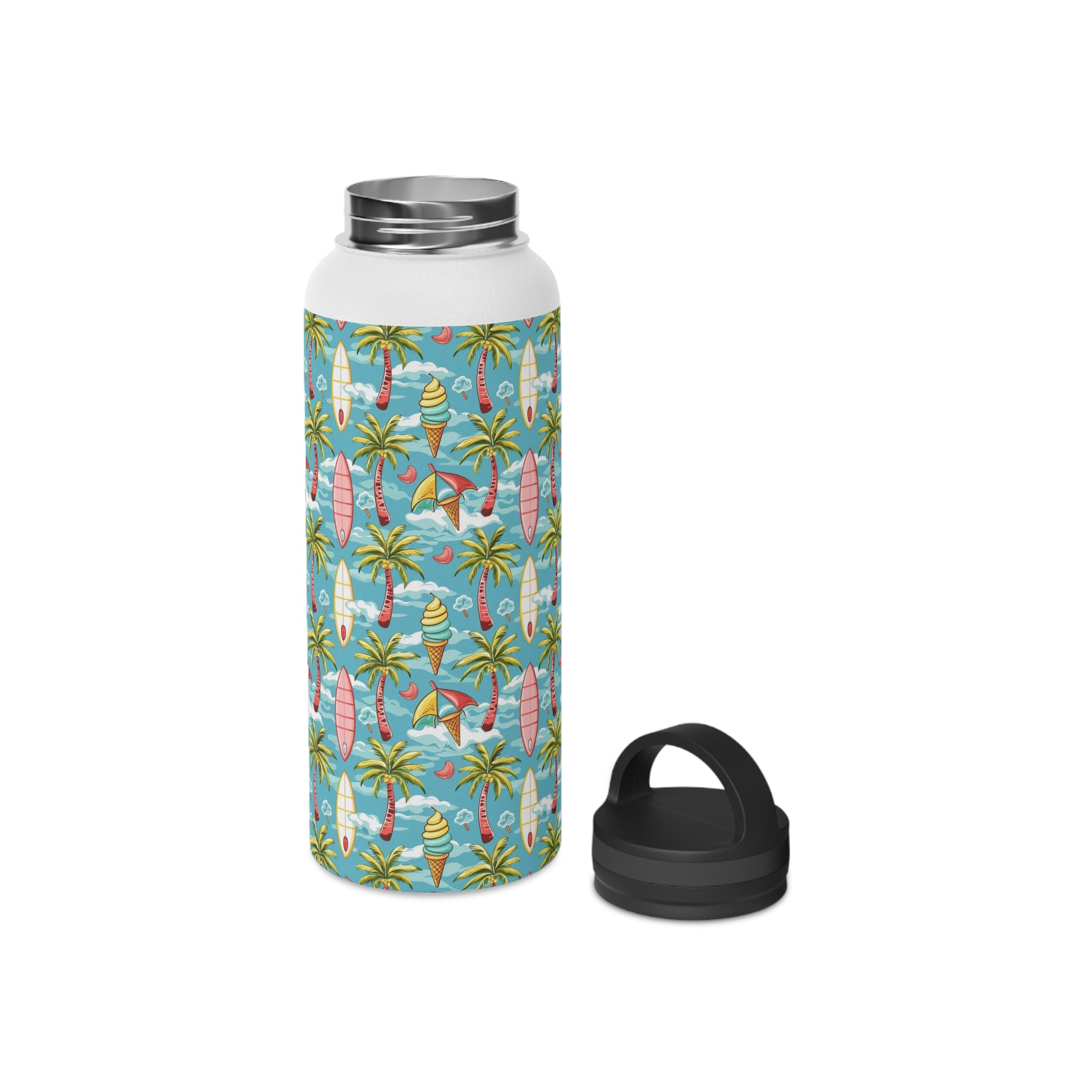 Summer Surf Stainless Steel Water Bottle, Handle Lid Stainless Steel Water Bottle With Handle Lid Globally Fulfilled Summer Surf
