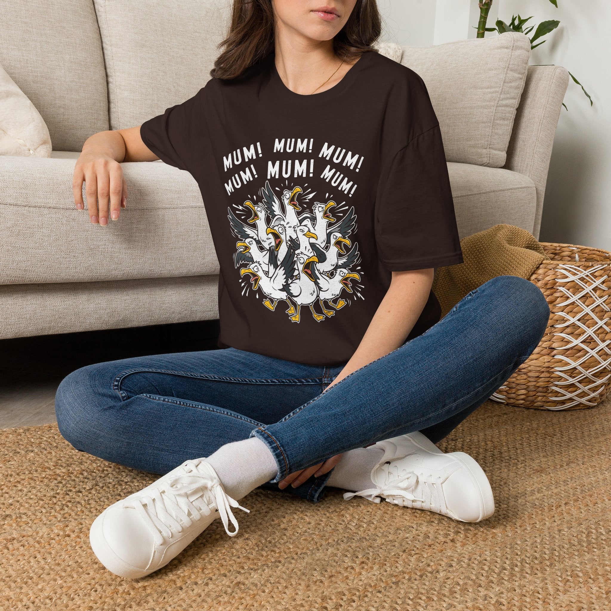 Mum Seagull Unisex T-Shirt Unisex Adult T-shirt animal Globally Fulfilled Mum