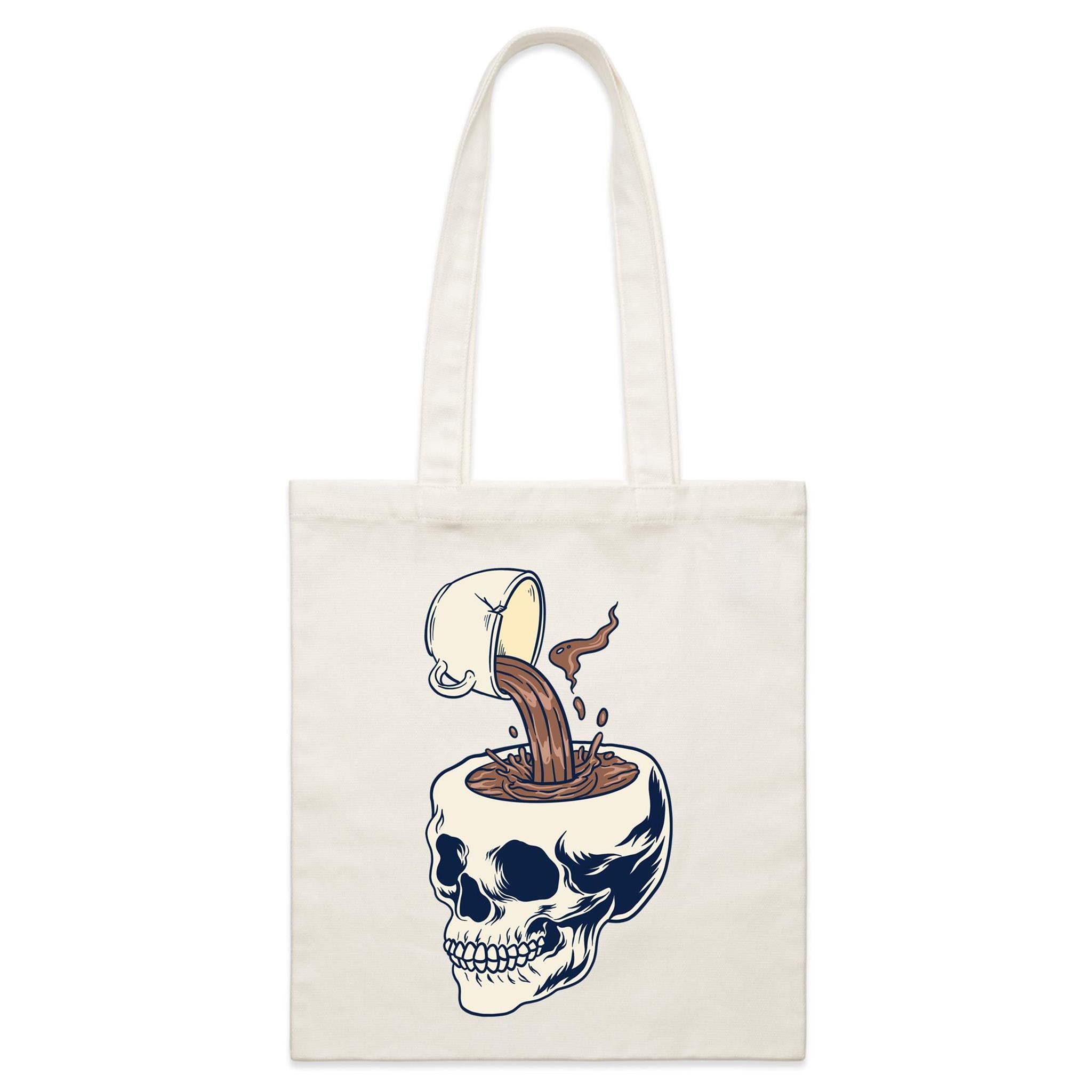 Coffee Skull - Parcel Canvas Tote Bag Default Title Small Tote Bag Coffee Printed In Australia