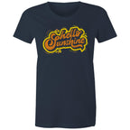 Hello Sunshine - Womens T-shirt Navy Womens T-shirt Printed In Australia Summer