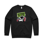 Astronaut, Anywhere But Here - AS Colour Stencil Crew Sweatshirt Black Sweatshirt Printed In Australia Space