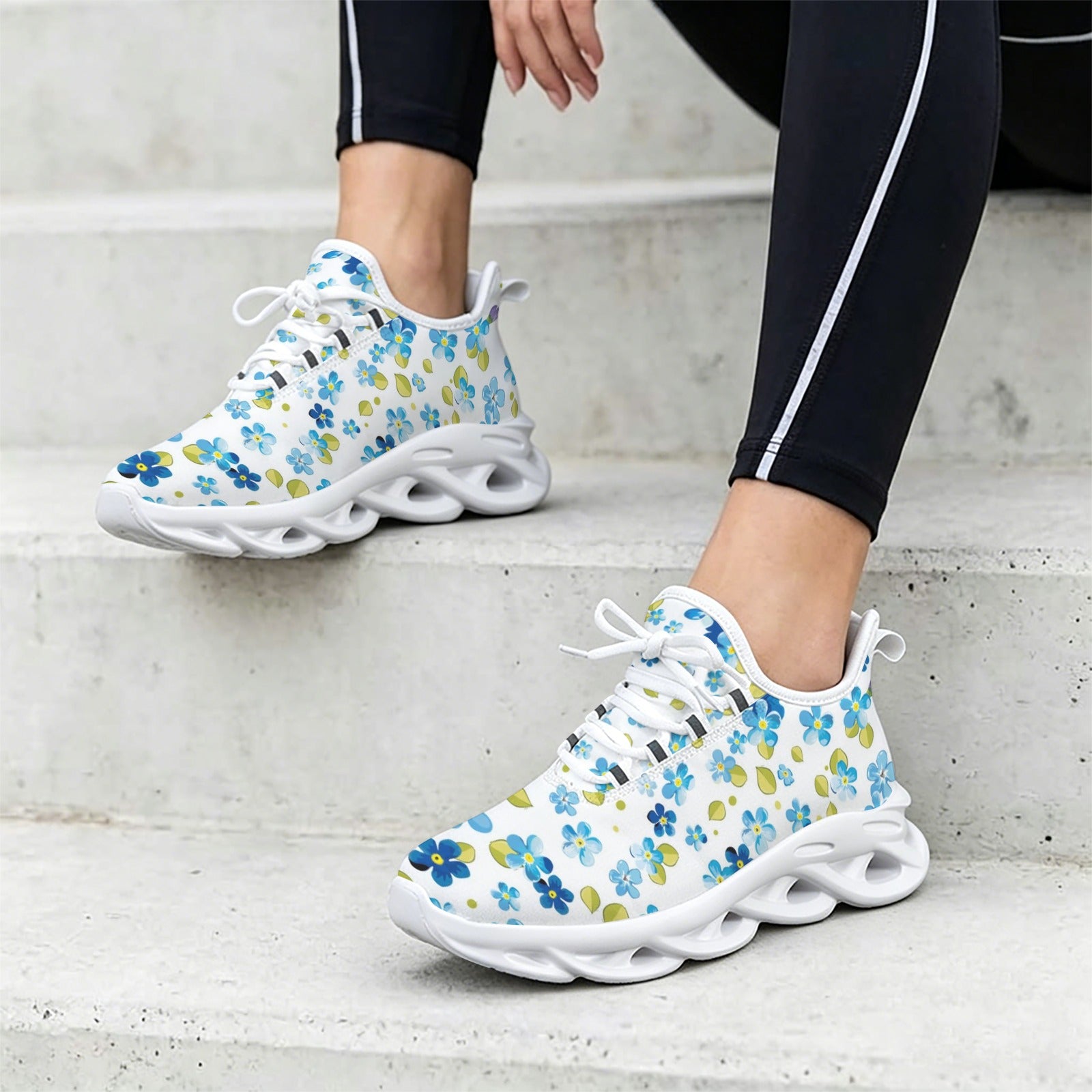 Watercolour Floral Women's Twisted Sole Sneakers