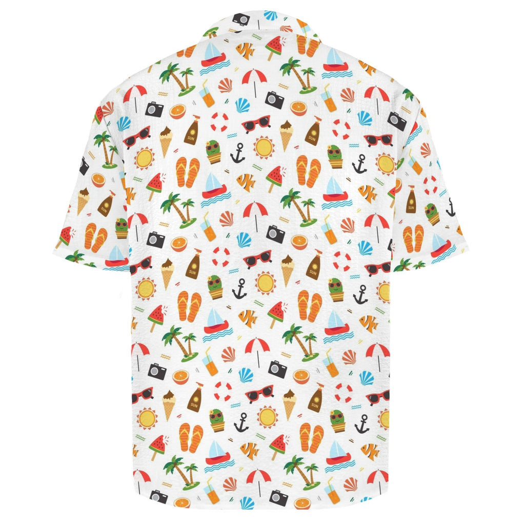 Beach Time Men's Crinkle Hawaiian Shirt