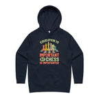 Chess And Education - Womens Hoodie Navy Womens Hoodie Chess Games Printed In Australia