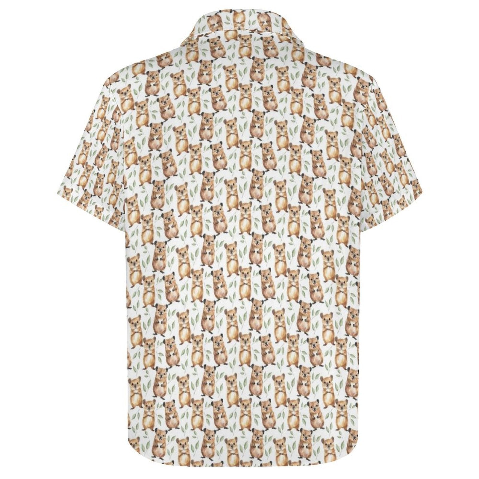Quokkas Women's Short-Sleeve Button Up Shirt Women's Short-Sleeve Button Up Shirt animal Printed Offshore