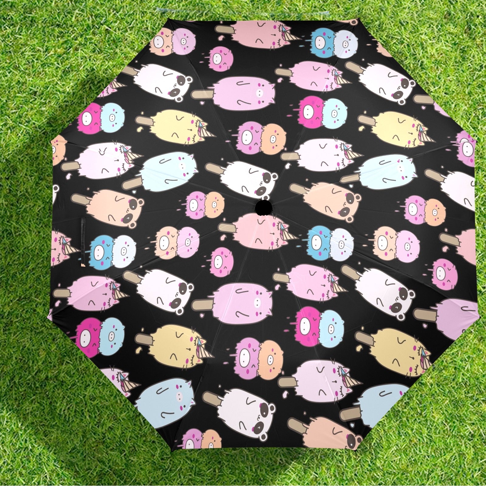 Cute Animal Ice Blocks - Semi-Automatic Foldable Umbrella (Model U12) Semi-Automatic Foldable Umbrella (U12)