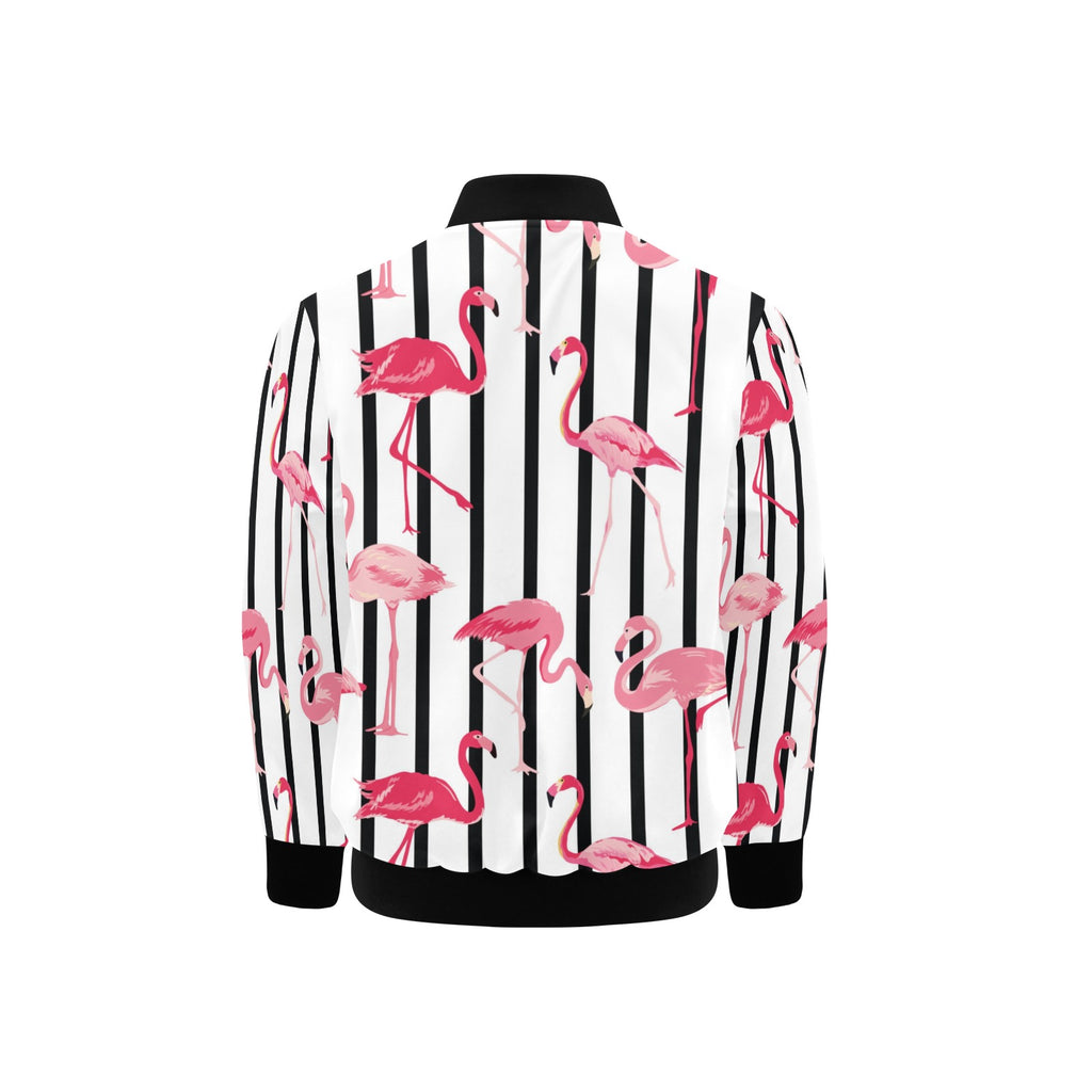 Flamingo Stripes Kids Bomber Jacket Kids Bomber Jacket animal Printed Offshore