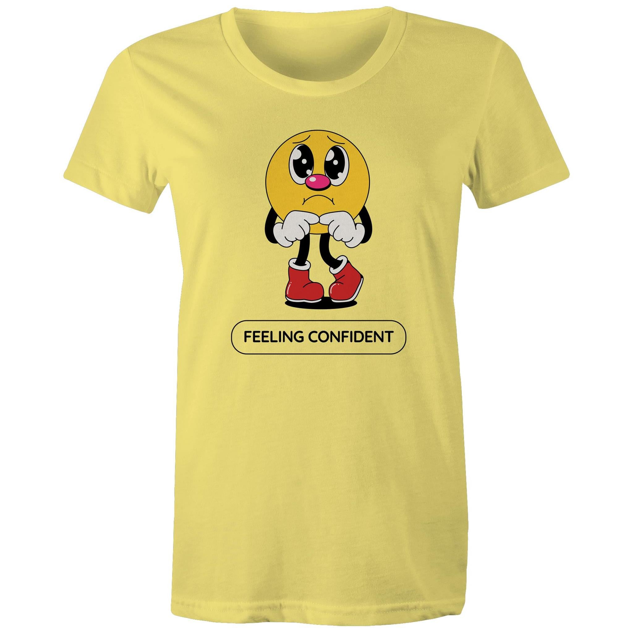 Feeling Confident - Womens T-shirt Yellow Womens T-shirt Printed In Australia
