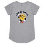 Keep On Moving - Womens Scoop Neck T-Shirt Grey Marle Womens Scoop Neck T-shirt Printed In Australia