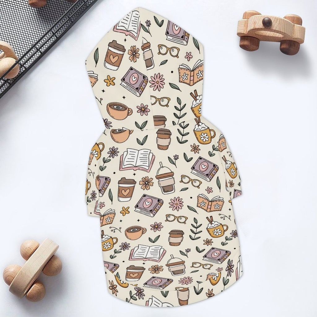 Books And Coffee Pet Hoodie (Small Size)