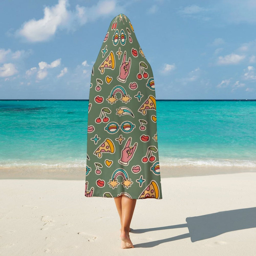 Groovy Retro Kids Hooded Blanket 100cm x 130cm