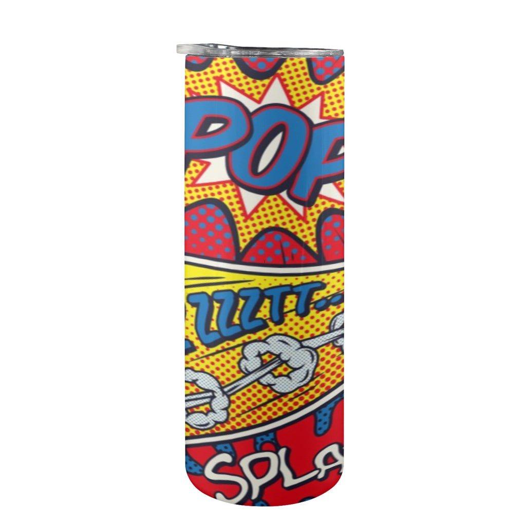 Comic Book 20oz Tall Skinny Tumbler with Lid and Straw