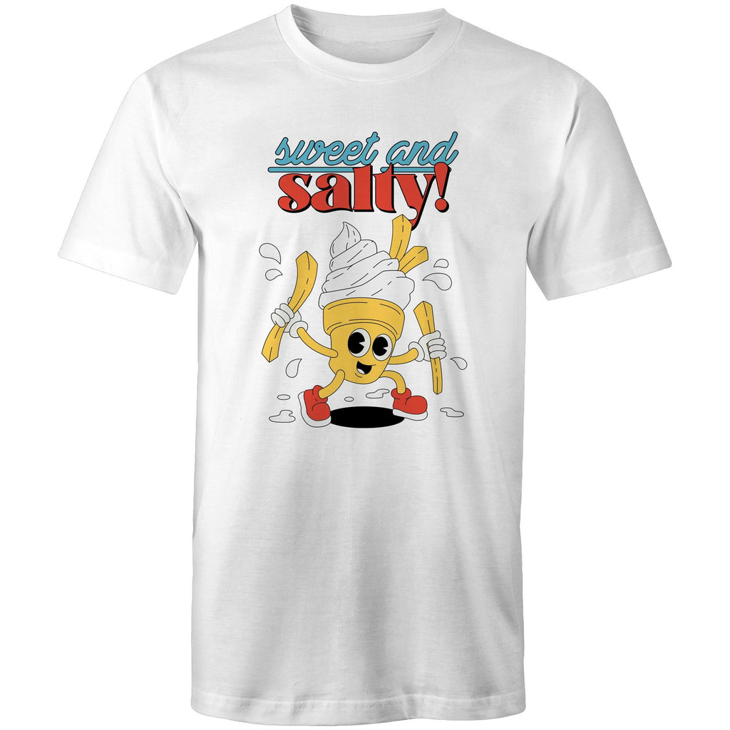 Sweet And Salty, Ice Cream And Fries - Mens T-Shirt White Mens T-shirt Food Printed In Australia