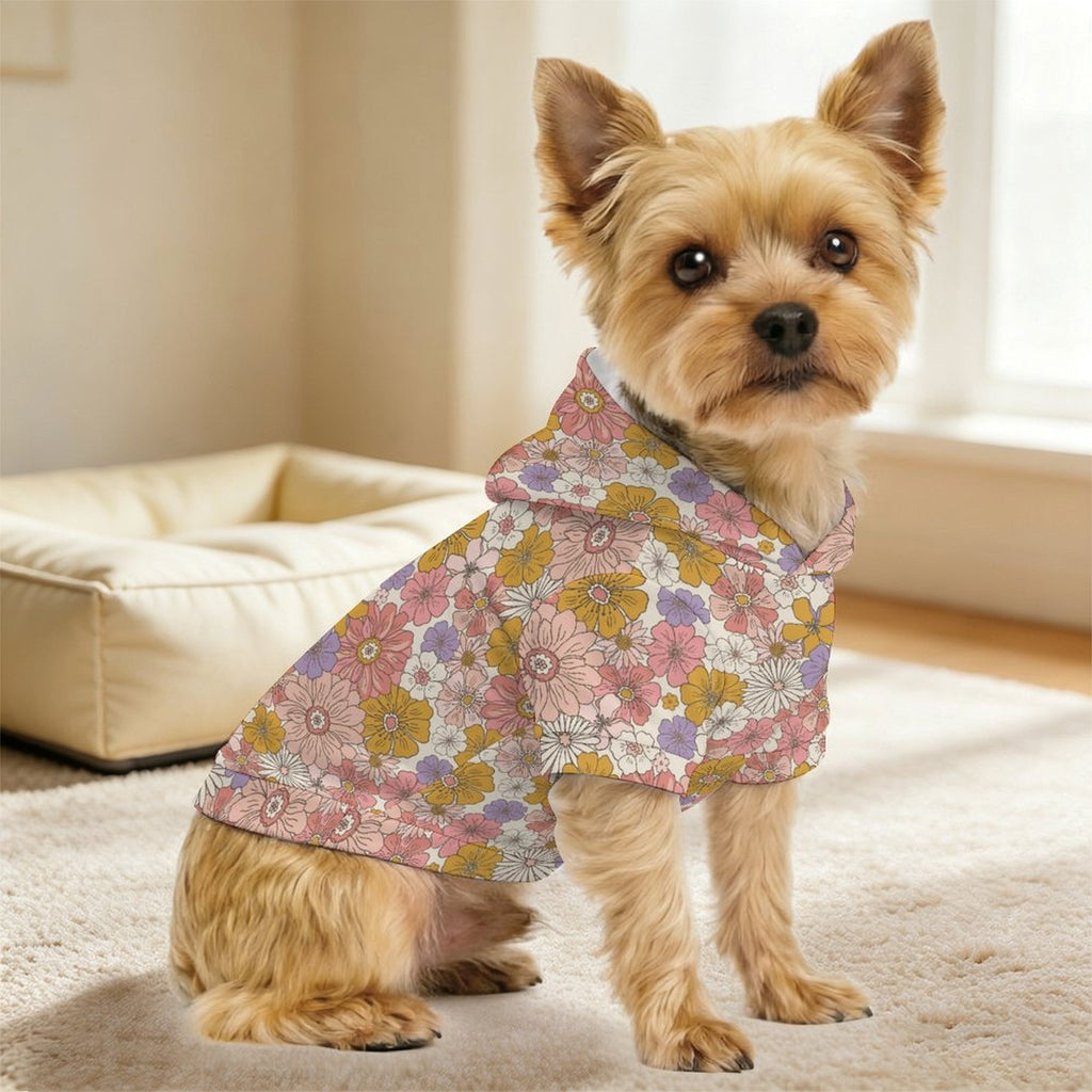 Faded Floral Pet Hoodie (Small Size)