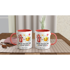 Personalised - You're The Bacon To My Eggs, Valentine - White 11oz Ceramic Mug with Colour Inside Personalised 11oz Mug