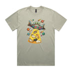 UFO Cat Abduction AS Colour Heavy Faded Tee Unisex Faded eucalyptus Heavy Faded T-shirt animal Printed In Australia Sci Fi