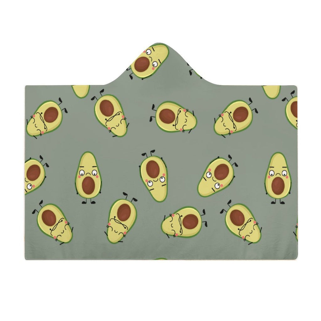 Avocado Characters Kids Hooded Blanket 100cm x 130cm Kids Hooded Blanket Food Printed Offshore