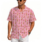 Cherry Ice-cream Men's Crinkle Hawaiian Shirt