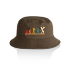 Evolution Of A Saxophone Player AS Colour Bucket Hat Walnut One Size As Colour Bucket Hat Music Printed In Australia