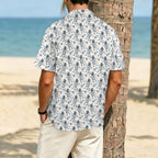 Astronauts And Rocket Ships Men's Crinkle Hawaiian Shirt