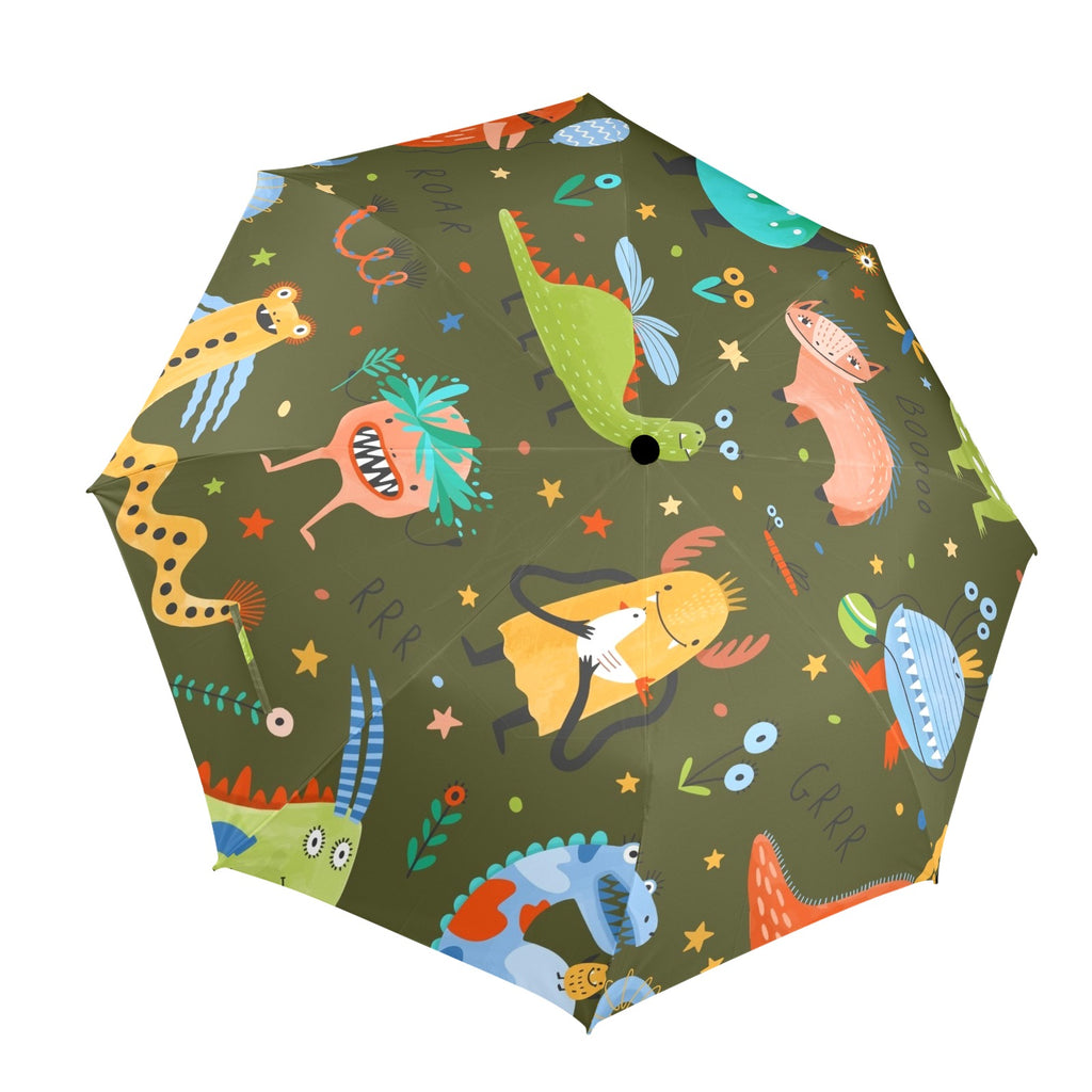 Monsters - Semi-Automatic Foldable Umbrella (Model U12) One Size Semi-Automatic Foldable Umbrella (U12)